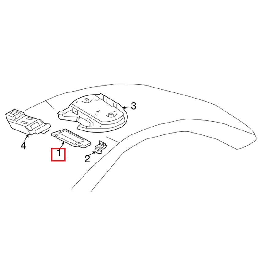 Mercedes Sun Visor - Passenger Side (Code 494) (Alpaca Gray) 23081018107K77